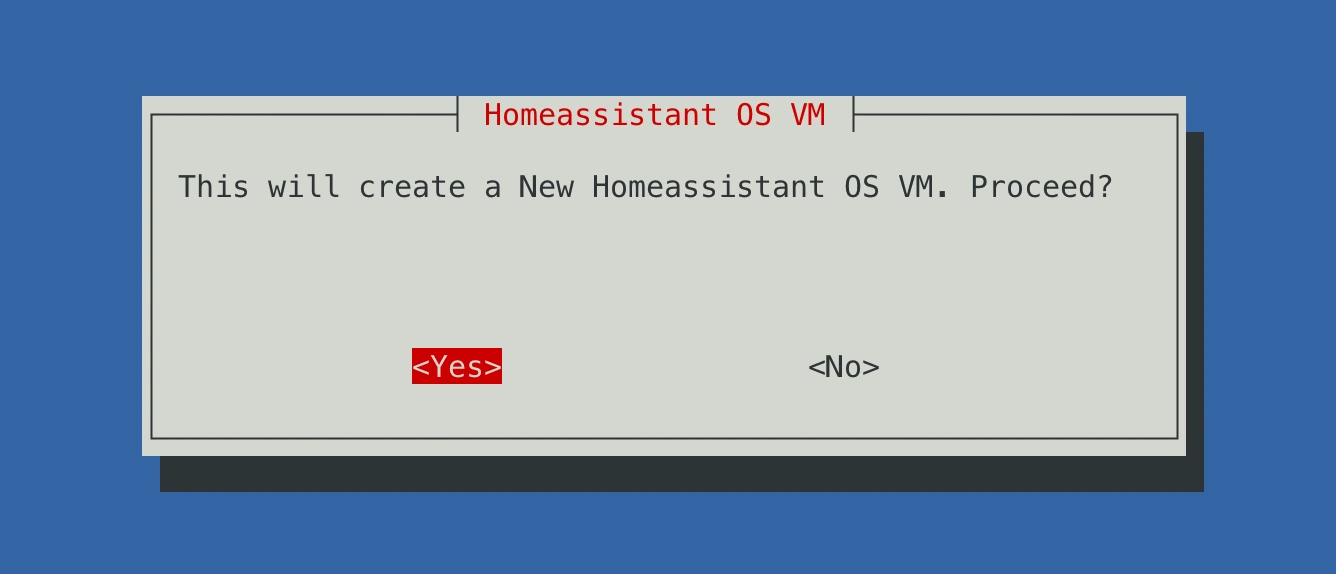 Home Assistant OS setup prompt