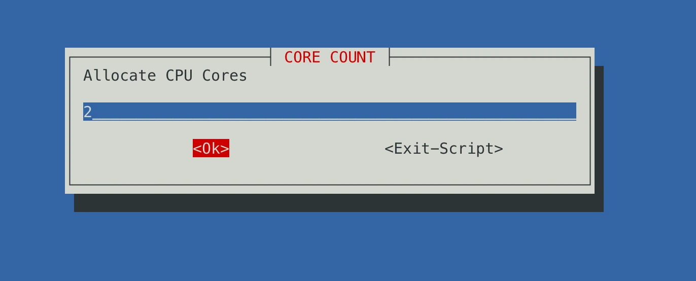 CPU core setting